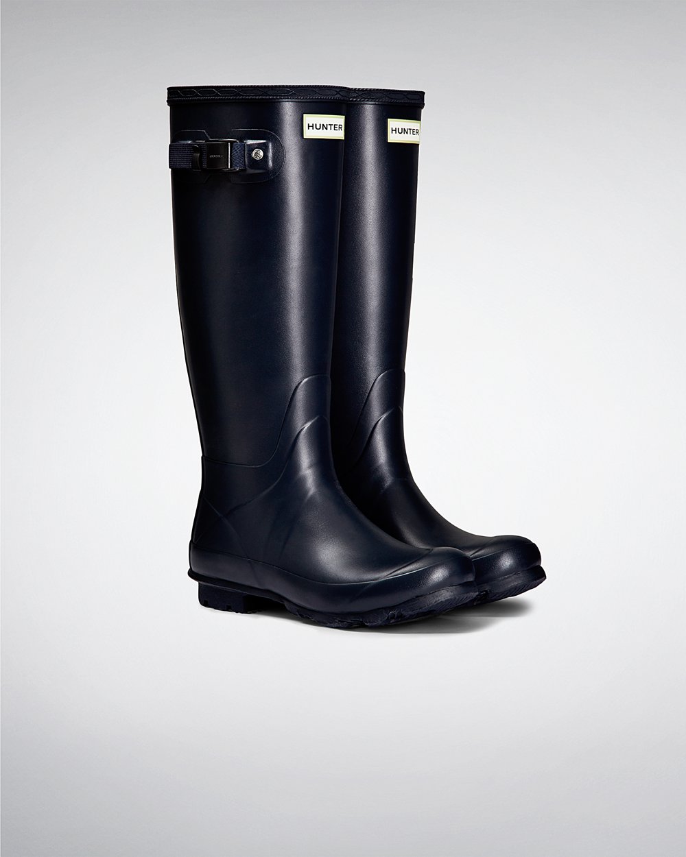 Women Hunter Norris Field Neoprene Lined | Tall Rain Boots Navy | NZ-18634-MGVC